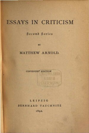 Essays in criticism, 3