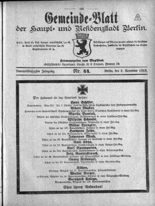 1918,44: Nr. 44, 3. November 1918