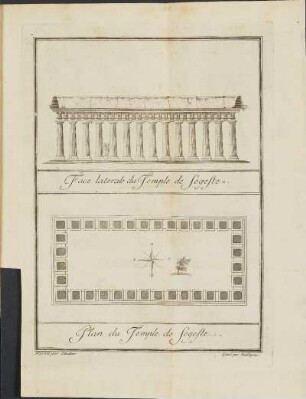 Illustration 12: Face laterale du Temple de Segeste / Plan du Temple de Segeste