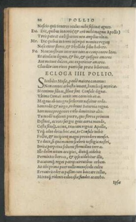Ecloga IIII. Pollio.