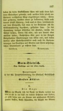 IV. Bern-Dietrich : eine Volkssage aus der Ober-Lausitz
