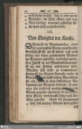 III. Von Einigkeit der Kirche