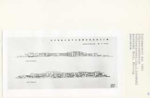 Studentenwohnheim (Diplomarbeit bei Peter Poelzig): Ansichten von Norden und Süden 1:200