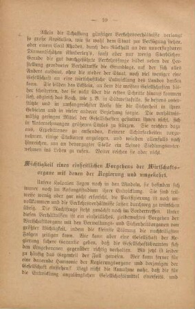 Wichtigkeit eines einheitlichen Vorgehens der Wirtschaftsorgane mit denen der Regierung und umgekehrt