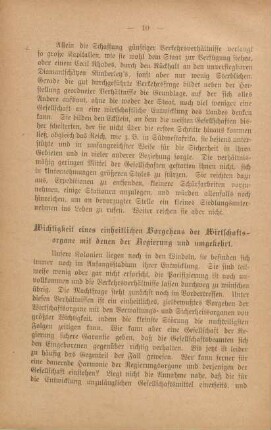 Wichtigkeit eines einheitlichen Vorgehens der Wirtschaftsorgane mit denen der Regierung und umgekehrt