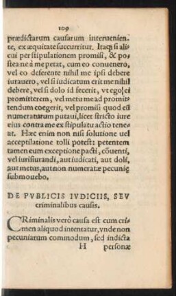 De Publicis Iudiciis, Seu criminalibus causis.