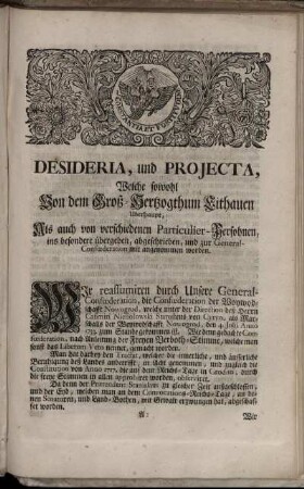 Desideria, und Projecta, ...