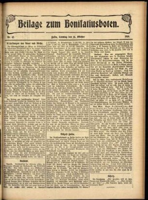 Zweite Ausgabe vom Sonntag, den 16. Oktober 1910.