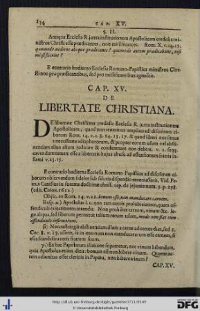 Cap. XV. De Libertate Christiana.