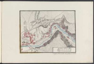 Stadtplan und Umgebungskarte von Dresden-Plauen, Federzeichnung, bis 1803 : Band 2: Seite 20: [Plan der Gegend um Plauen bey Dresden] / Wiegand Heinrich von Griesheim d.Ä.. - [S.l.]. - 1 Karte ; Handzeichnung, koloriert, 16 x 20 cm