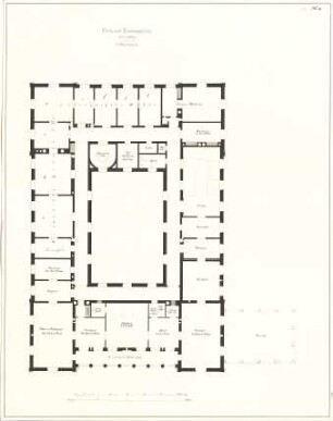Gärtner, Friedrich von; Edenkoben (Pfalz); Schloss Ludwigshöhe - Grundriss 1. OG