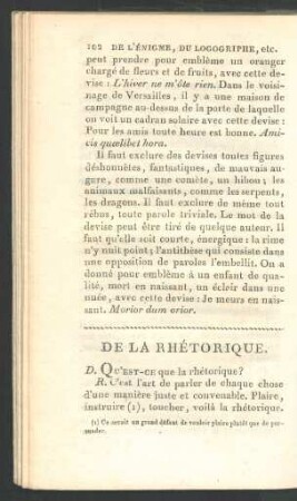 De la rhétorique.