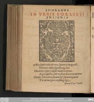 Epigramma In Urbis Gorlicii Insignia.