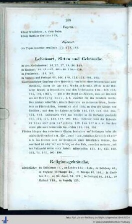 Lebensart, Sitten und Gebräuche.