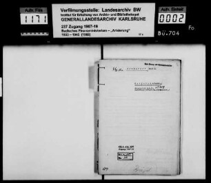 Veit L. Homburger KG Karlsruhe Erwerber: Südd. Glashandels AG Stuttgart-Feuerbach Zweigniederlassung Karlsruhe und Helmut Geiger Dipl. Ing. in Karlsruhe Lagerbuch-Nr. 22709 und 22710/10 Karlsruhe