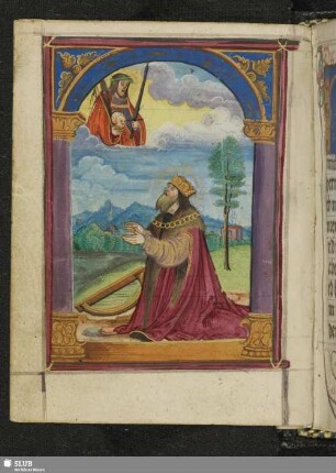 1v: Miniatur: König David im Gebet