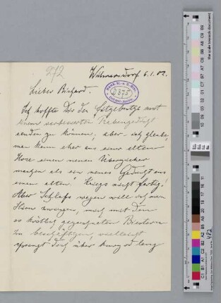 Brief an Richard Dehmel