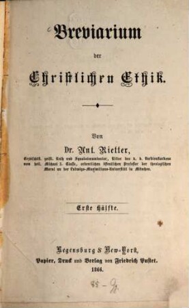 Breviarium der christlichen Ethik