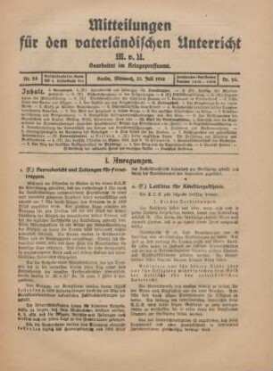 24.1918: Mitteilungen für den vaterländischen Unterricht