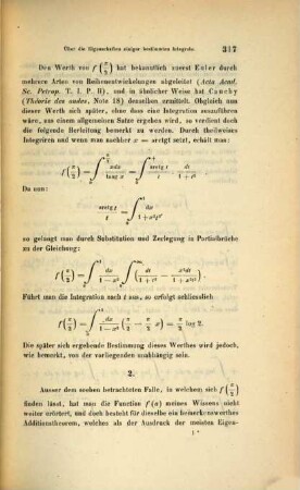 Über die Eigenschaften einiger bestimmten Integrale : (vorgelegt in der Sitzung vom 3. Jänner 1861)