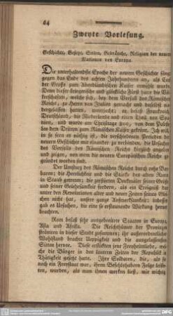 Zweyte Vorlesung