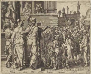 Nabot wird der Gotteslästerung angeklagt, Blatt 3 aus der Folge "Die Geschichte von Ahab, Isebel und Nabot"