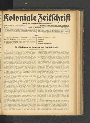Nr. 38. Berlin, 19. September 1913. 14. Jahrgang.