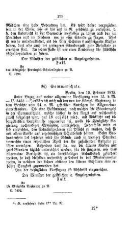 Sommerschule : [V. Elementarschulwesen]