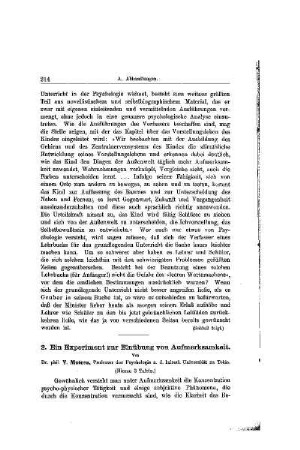 Ein Experiment zur Einübung von Aufmerksamkeit