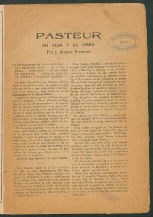 Pasteur : Su vida y su obra