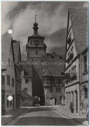 Rothenburg ob der Tauber, Weißer Turm und Erker des Judentanzhauses
