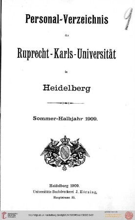 Sommersemester 1909