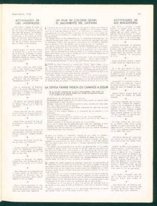 Actividades de los intérpretes, actividades de los realizadores