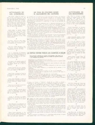 Actividades de los intérpretes, actividades de los realizadores