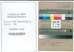 Entnazifizierung Josef Seddeler , geb. 12.04.1892 (Vorarbeiter)