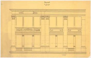 Geschäftshäuser am Werderschen Markt (Werderhäuser), Berlin: Fassadendetailansicht 2.-3.OG Haus A 1:20