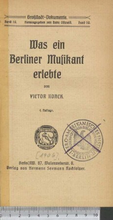 Was ein Berliner Musikant erlebte