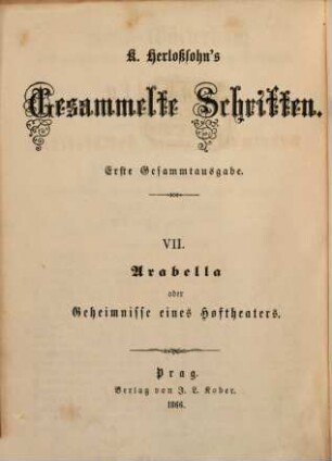 Karl Herlosssohn's Gesammelte Schriften : 1. Gesammtausg., 7