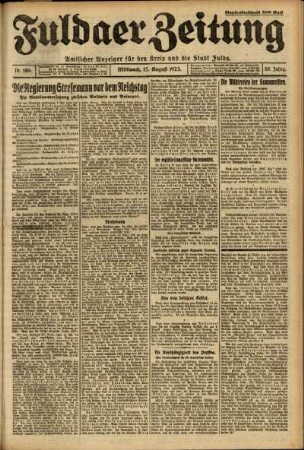 Ausgabe vom Mittwoch, den 15. August 1923.