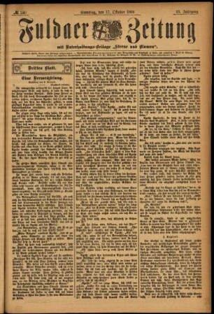 Dritte Ausgabe vom Samstag, den 17. Oktober 1896.