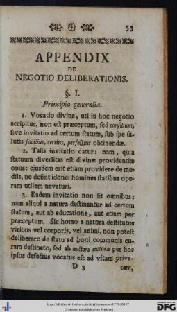 Appendix De Negotio Deliberationis.