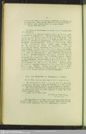 Feier von Bismarcks 80. Geburtstag in Leipzig