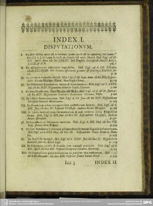 Index I. Disputationum