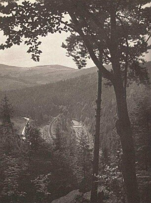 Erzgebirge. Tal der Zwickauer Mulde. Blick vom oberen Weg Aue-Bockau
