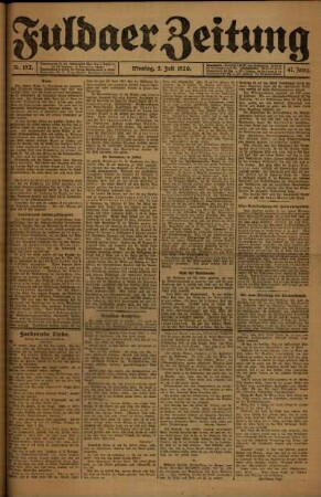 Ausgabe vom Montag, den 05. Juli 1920.