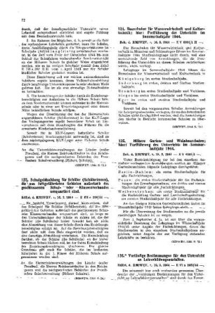 Bauschulen für Wasserwirtschaft und Kulturtechnik; hier: Fortführung des Unterrichts im Sommerhalbjahr 1944 : [Amtliche Erlasse] ; [Amtlicher Teil]