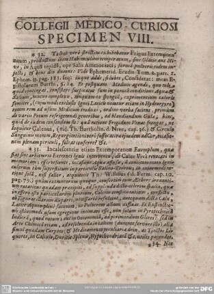 COLLEGII MEDICO-CURIOSI SPECIMEN VIII.