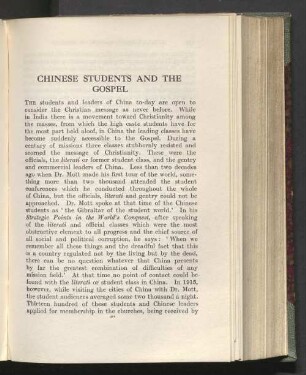 Chinese students and the gospel