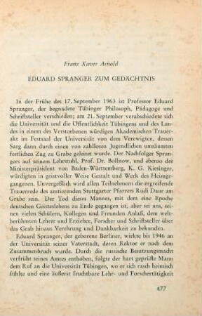 477-483 Eduard Spranger zum Gedächtnis