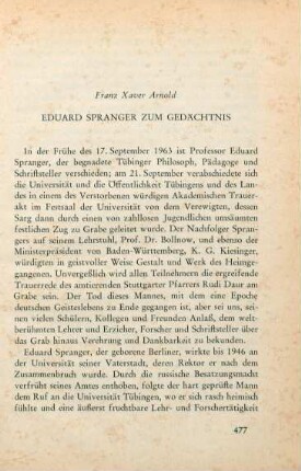 477-483 Eduard Spranger zum Gedächtnis